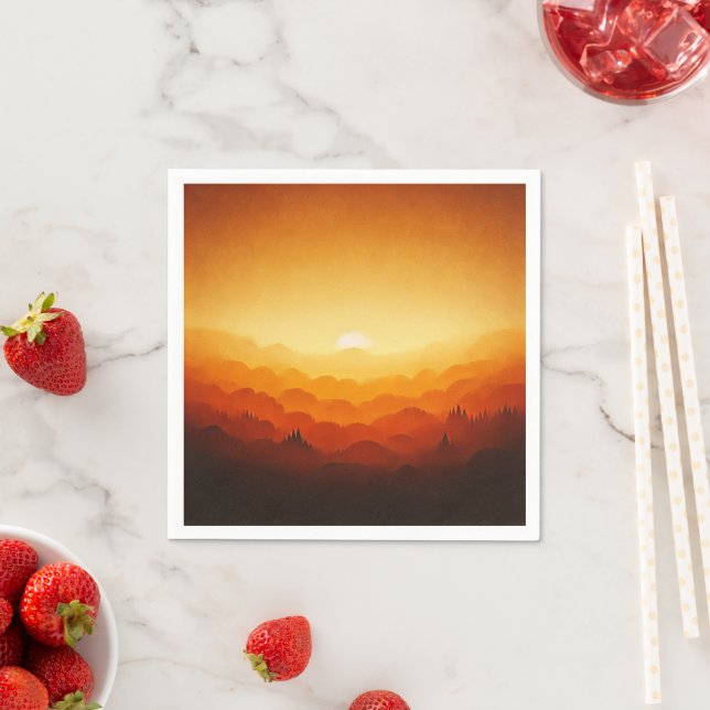 Pumpkin Sunset Fall Gradient Découpage Napkins Serviette (Beispiel)