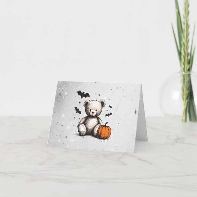 Pumpkin Teddy Baby Shower Dankeskarte (Vorderseite)