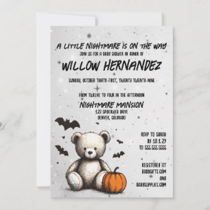 Pumpkin Teddy Baby Shower Einladung