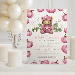 Pumpkin Teddy Bear Girl Babydusche Einladung