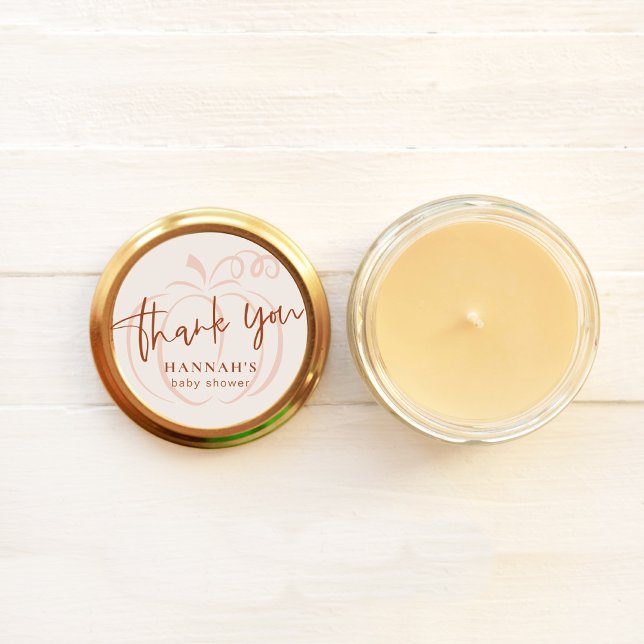 Pumpkin Terracotta Bohemisch Earthy Baby Dusche Runder Aufkleber (Von Creator hochgeladen)