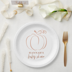 Pumpkin Terracotta Boho Burnt Orange Babydusche Pappteller