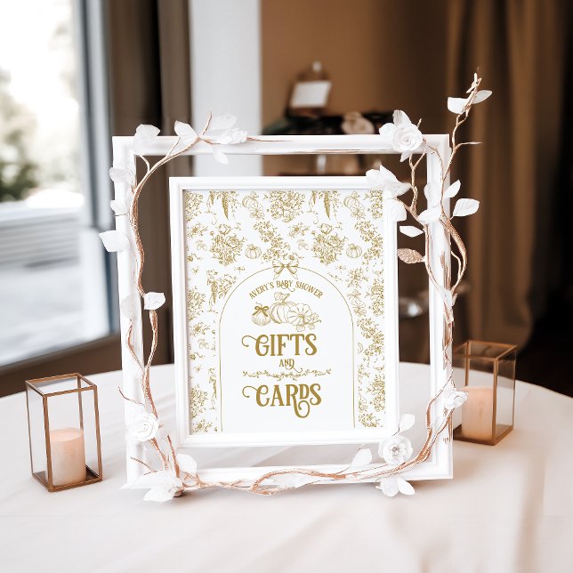 Pumpkin Toile Floral Neutral Baby Dusche Geschenke Poster (Von Creator hochgeladen)