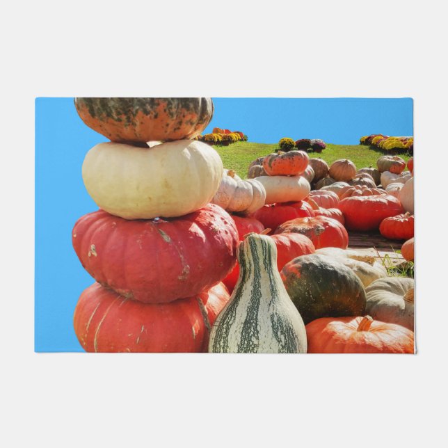 Pumpkin Totem Stack und Mums Fußmatte (Vorderseite)