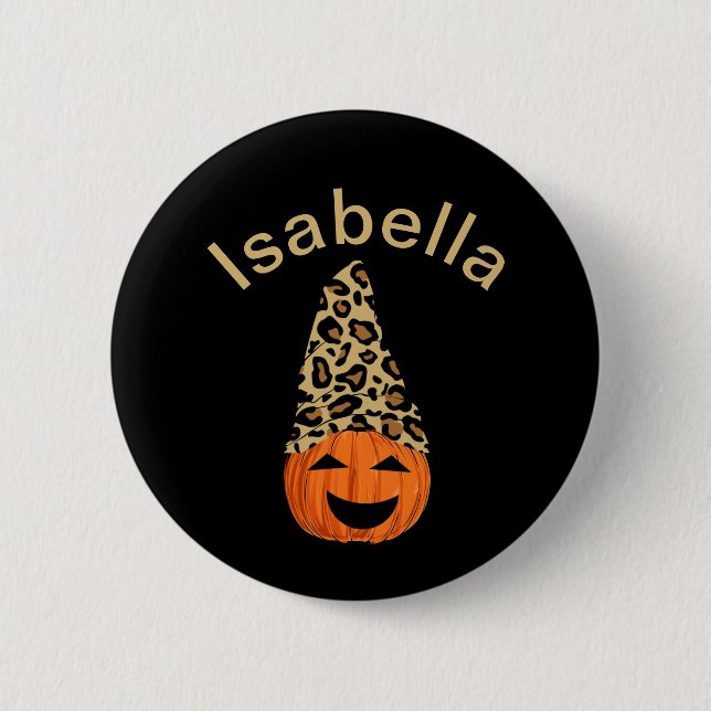 Pumpkin trägt einen Leopardenhut Button (Vorderseite)