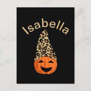 Pumpkin trägt einen Leopardenhut Postkarte