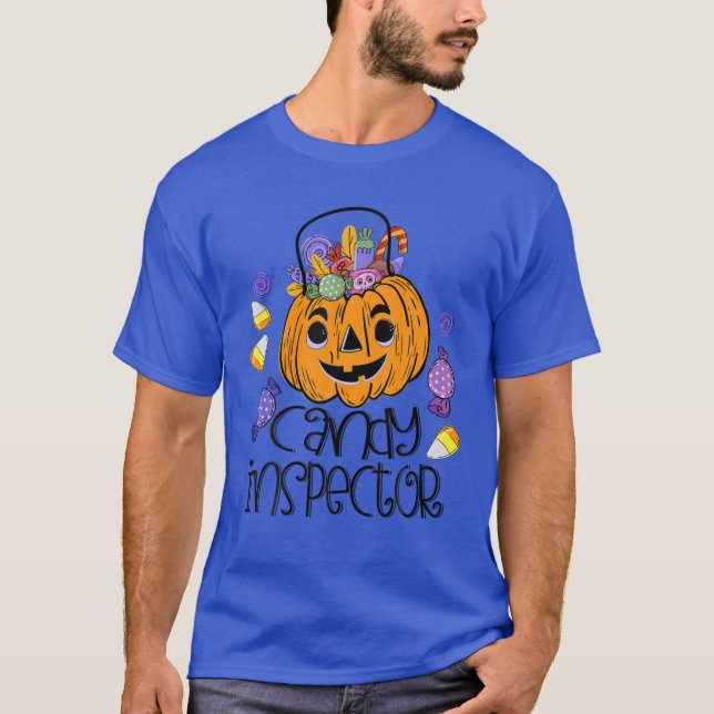 Pumpkin Trick oder behandeln Candy Inspector Hallo T-Shirt (Vorderseite)