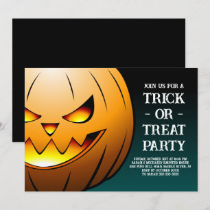 Pumpkin Trick oder Treat Party Einladung