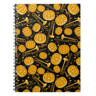 Pumpkin Trombone-Musiknoten Notizblock