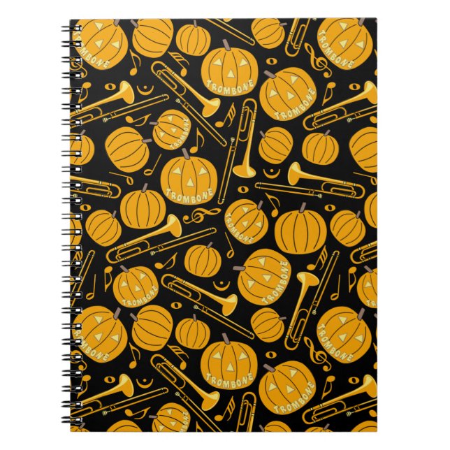 Pumpkin Trombone-Musiknoten Notizblock (Vorderseite)