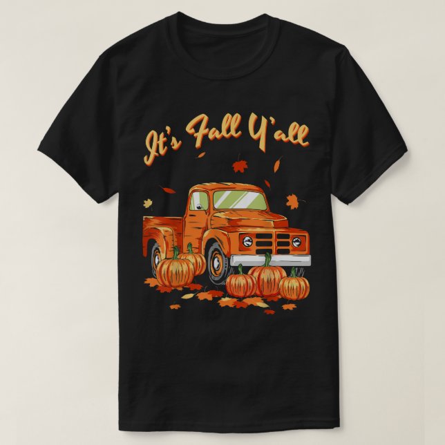 Pumpkin Truck Autumn Leaves Fall Season Squash Dri T-Shirt (Design vorne)