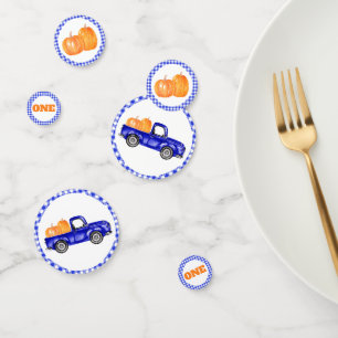 Pumpkin Truck Birthday Confetti - Blue Truck Konfetti