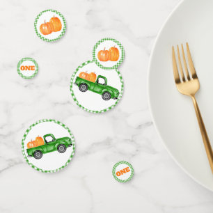 Pumpkin Truck Birthday Confetti - Grüner LKW Konfetti