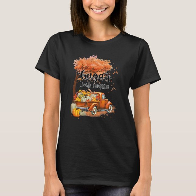 Pumpkin Truck Gaga's Little Pumpkins Fall Thanksgi T-Shirt (Vorderseite)
