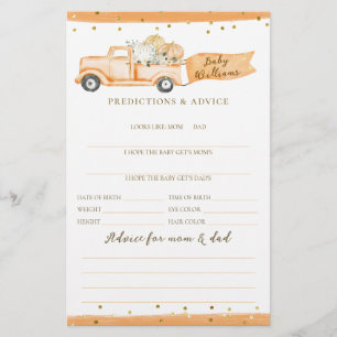 Pumpkin Truck Modern Fall Baby Duschspiel