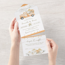 Pumpkin Truck Modernes Fall Baby Dusche All In One Einladung