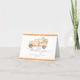 Pumpkin Truck Modernes Fall Baby Dusche Dankeskarte