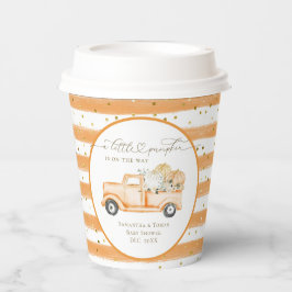 Pumpkin Truck Modernes Fall Baby Dusche Pappbecher