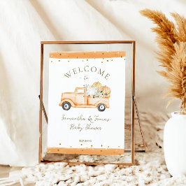 Pumpkin Truck Modernes Fall Baby Dusche Poster