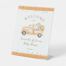 Pumpkin Truck Modernes Fall Baby Dusche Sockelschild