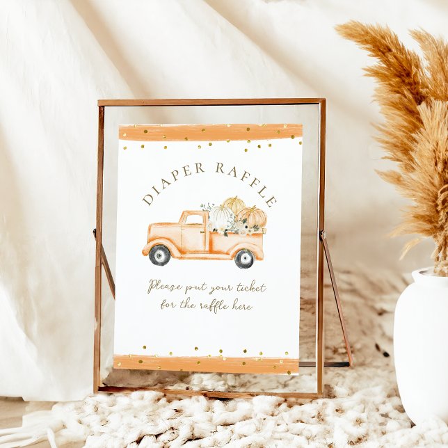 Pumpkin Truck Modernes Fall Baby Duschmaschine Win Poster (Von Creator hochgeladen)