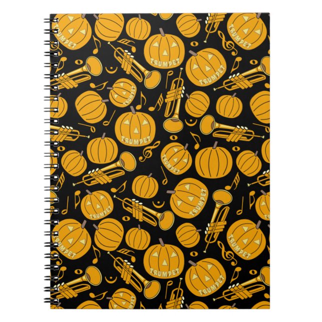 Pumpkin Trumpet Musiknoten Notebook Notizblock (Vorderseite)