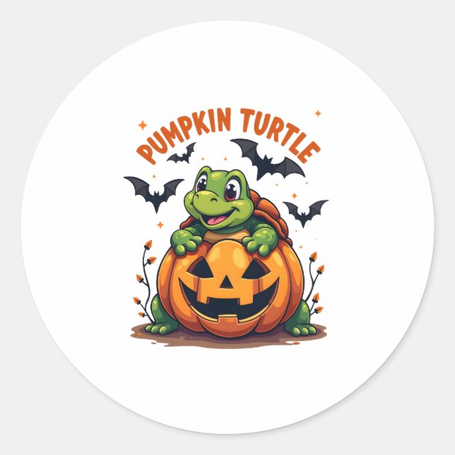 Pumpkin Turtle Runder Aufkleber (Vorderseite)