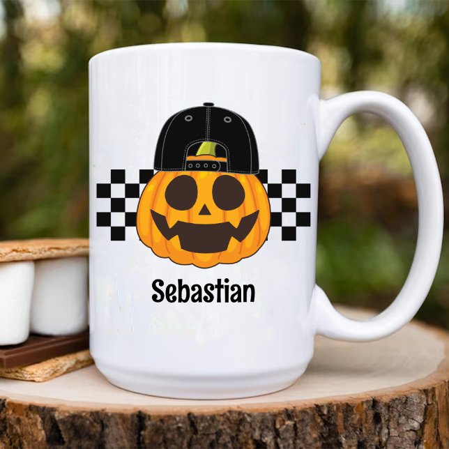 Pumpkin Typ Retro Muster Boys Fall Halloween Kaffeetasse (Pumpkin Dude Retro Pattern Boys Fall Halloween Coffee Mug)