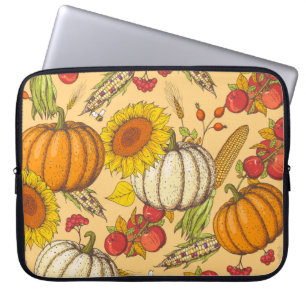 Pumpkin und Ahorn Blätter Muster. Laptopschutzhülle