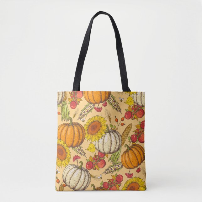 Pumpkin und Ahorn Blätter Muster. Tasche (Vorderseite)
