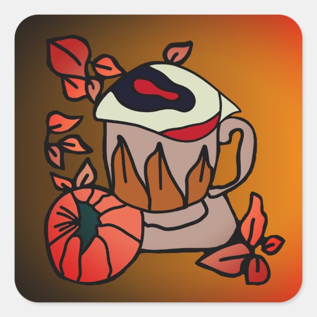 Pumpkin und Augenbrauen für Perfektion Quadratischer Aufkleber (Vorderseite)