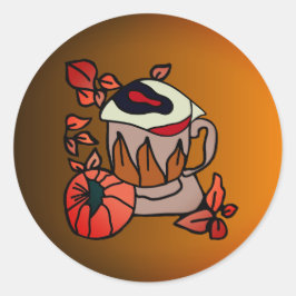 Pumpkin und Augenbrauen für Perfektion Runder Aufkleber
