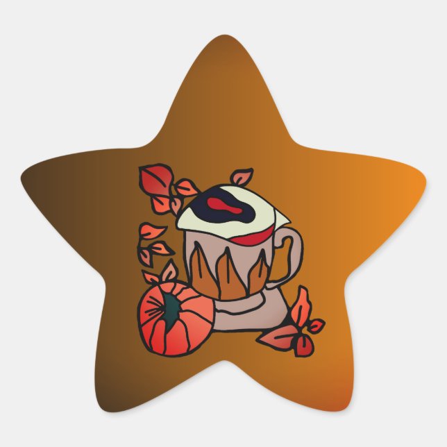 Pumpkin und Augenbrauen für Perfektion Stern-Aufkleber (Vorderseite)