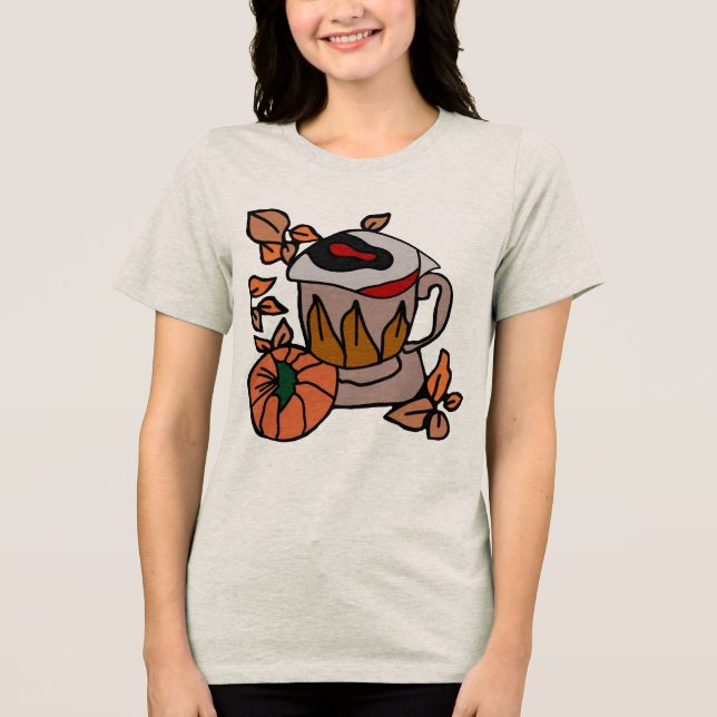 Pumpkin und Augenbrauen für Perfektion Tri-Blend Shirt (Vorderseite)