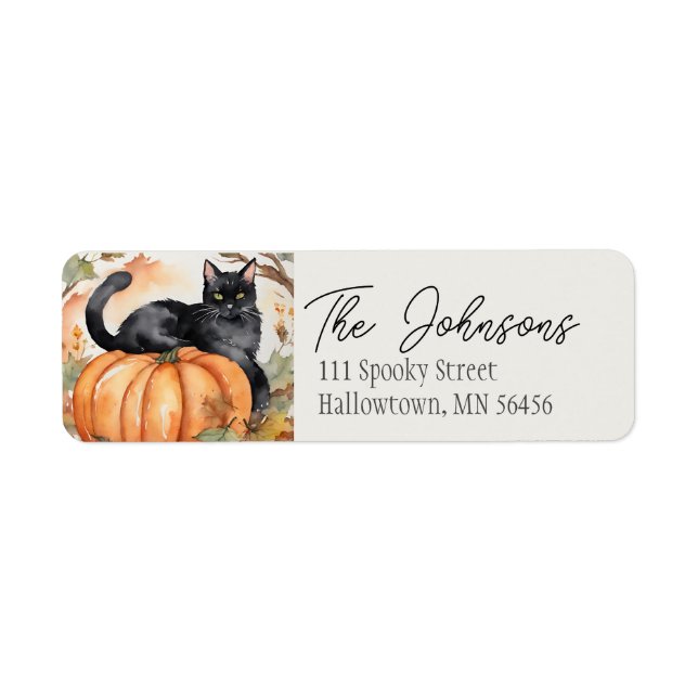 Pumpkin und Black Cat Halloween-Herbstadresse (Vorne)