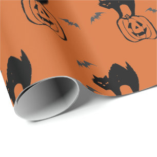 Pumpkin und Black CatHalloween-Geschenkpapier Geschenkpapier