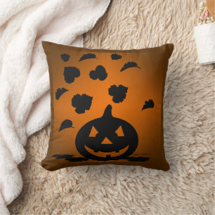 Pumpkin und Blätter Silhouette Kissen