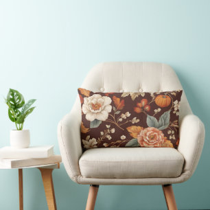 Pumpkin und Blume im Herbst Lendenkissen