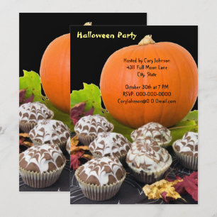 Pumpkin und Cupcakes Halloween-Party Einladung