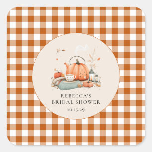 Pumpkin und Gewürz und alles Nizza Baby Dusche Quadratischer Aufkleber
