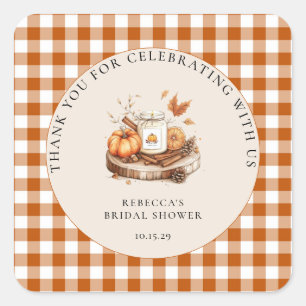 Pumpkin und Gewürz und alles Nizza Baby Dusche Quadratischer Aufkleber