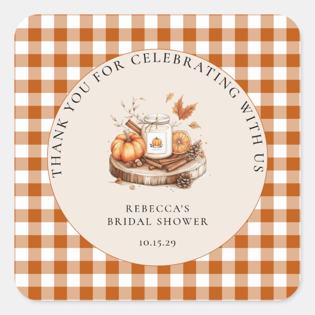 Pumpkin und Gewürz und alles Nizza Baby Dusche Quadratischer Aufkleber (Vorderseite)