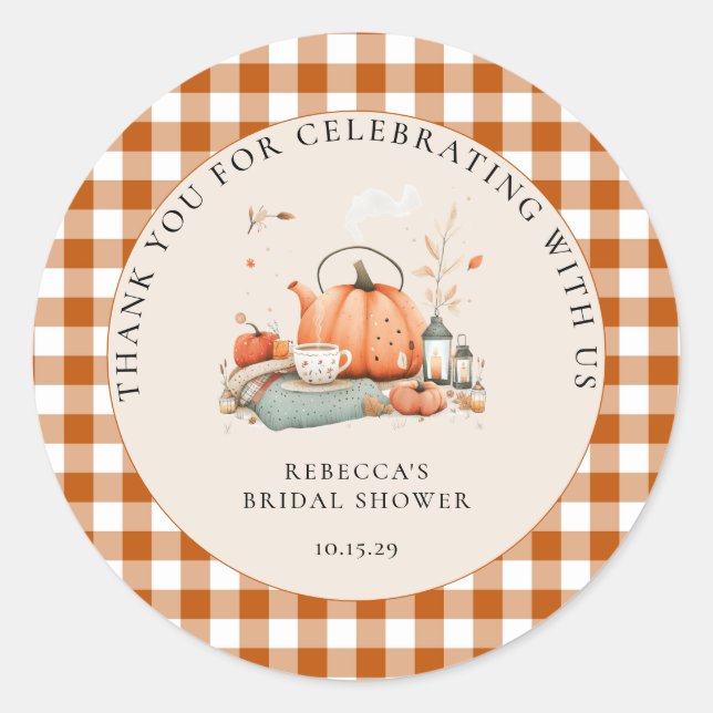 Pumpkin und Gewürz und alles Nizza Baby Dusche Runder Aufkleber (Vorderseite)