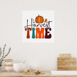 Pumpkin und Herbstleaf Erntezeit Poster
