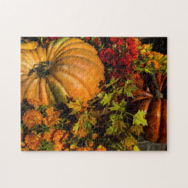 Pumpkin- und Mum-Arrangement