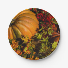 Pumpkin- und Mum-Arrangement Pappteller