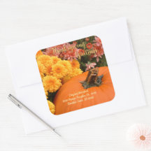 Pumpkin und Mums / Erntedank Umschlag Aufkleber