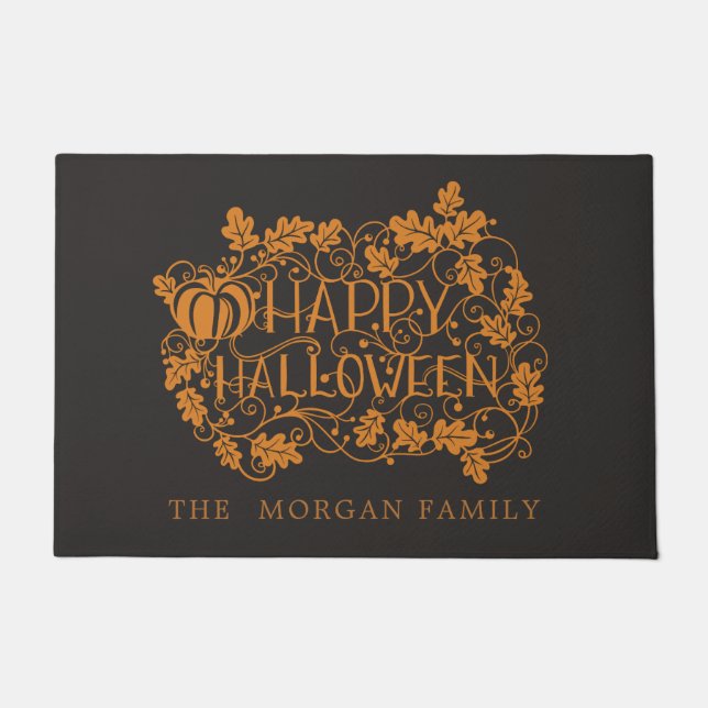 Pumpkin und Wein glückliche halloween Familie Türm Fußmatte (Vorderseite)