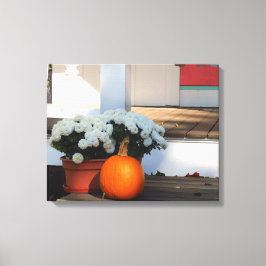 Pumpkin und White Mums - Martha's Vineyard Leinwanddruck