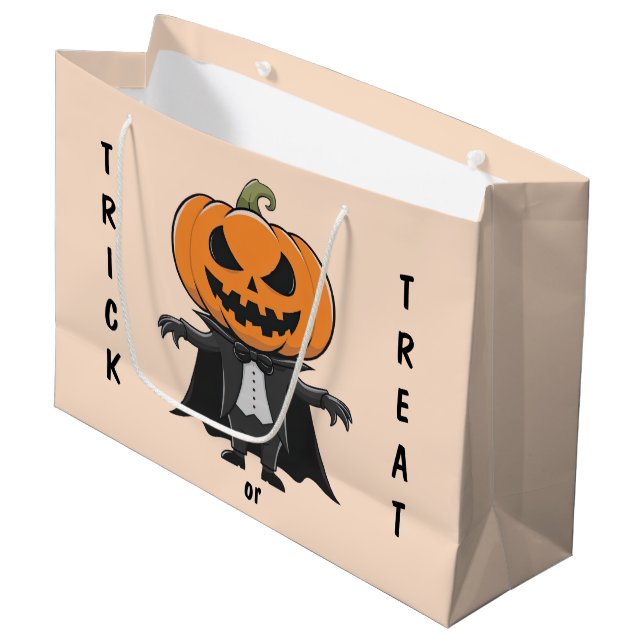 Pumpkin Vampire Große Geschenktüte (Vorderseite Schrägansicht)